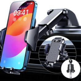 VANMASS Car Dashboard Phone Holder Universal Powerful Suction Cup Mount, Dash Windshield Air Vent Truck Stand Compatible with All Phones Black